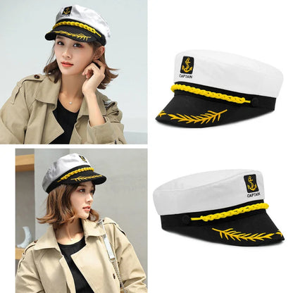 Adult Yacht Sailor Captain Hat Adjustable Men's and Women's Party Hat Makeup Ball Dressing Event Excellent Stylish Accessorie