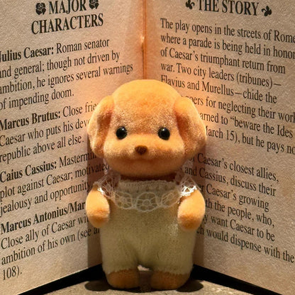 Limb Movable Forest Family Animal Figure Poodle Flocked Shaggy Figurine Dog Model Toy Dollhouse Miniatures Accessories For Ki