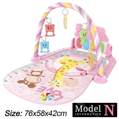 Baby Fitness Stand Music Play Gym Activity Toys Newborn Piano Crawling Blanket Pedal Game Pad Early Education 0-36 Months Gif