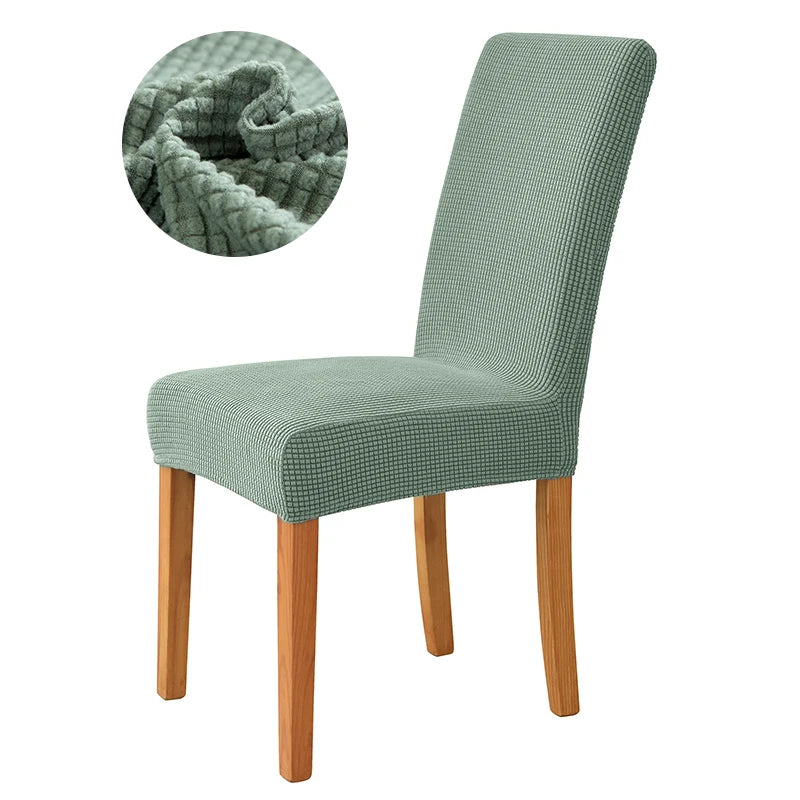 Elastic Dining Room Chair Cover Stretch Thick Jacquard Kitchen Chair Cover Slipcover For Dining Kitchen Hotel Wedding Banquet