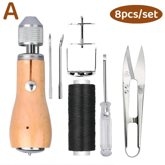 Sewing Tools, 8-Piece Leather Sewing Kit, Hand Sewing Tool Set, Leather Craft Repair, Quilting and Fabric Edge Stitching