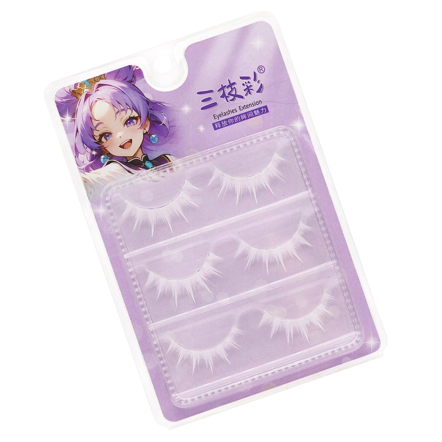 White Feather Lashes Strips Manga Cosplay False Eyelashes Full Srip Cluster Lashes Extensions Halloween Christmas Party Makeu