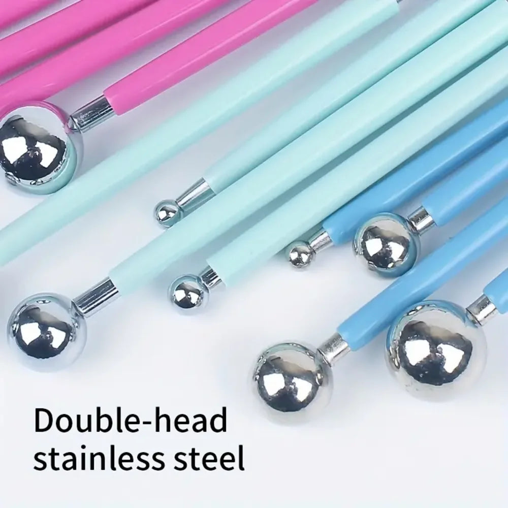 4pcs Sculpture Modeling Tools Clay Tools Dotting Sculpting Modeling ceramics Set Double-Ended Metal Ball Cake Decoration Tool