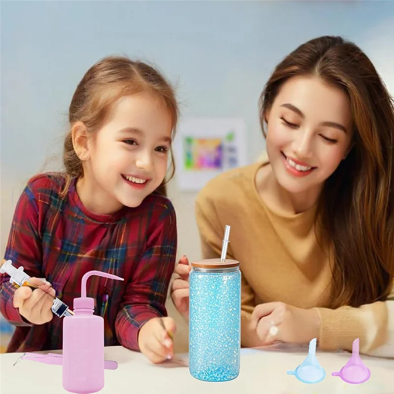ABKP-DIY Craft Set-Snow Globe Tumbler Supplies Kit-Complete 10-Piece Includes Bent Syringe, Tweezers& Small Funnel