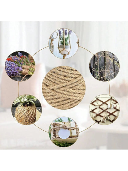 Natural Jute Rope 2mm 164ft, 328ft Odorless, Cat Scratching, Home Decor, Biodegradable, Decorative, Pet Friendly - Handmade D