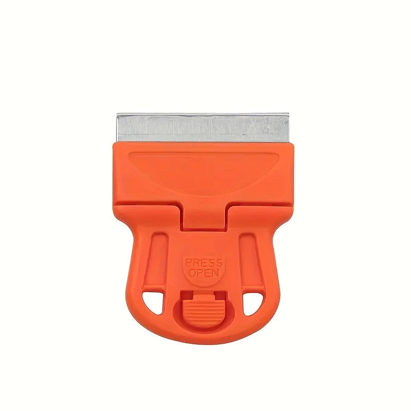 Mini Scraper, Scraping Off Stickers, Paint and Old Glue, Glass and Car Window Film Adhesive Remover - orange