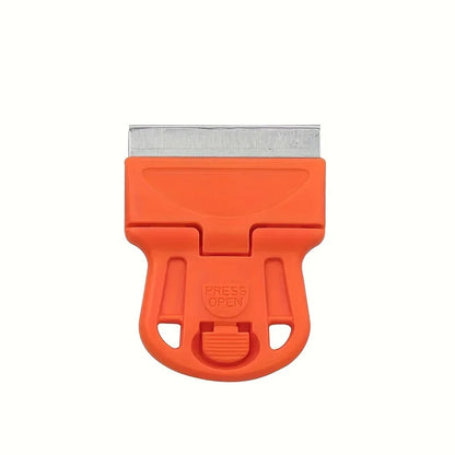 Mini Scraper, Scraping Off Stickers, Paint and Old Glue, Glass and Car Window Film Adhesive Remover - orange