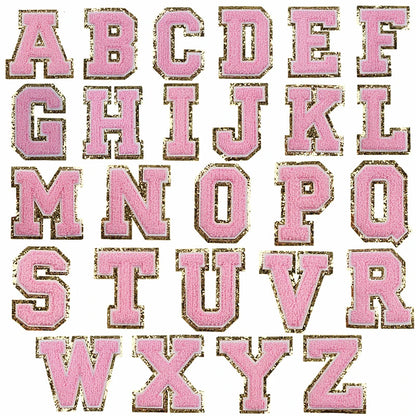 8CM Patch Letters for Clothes Alphabet Sticky Letter Clothing Bags Jacket Iron on Letter Emblems Chenille Patches for DIY MC0