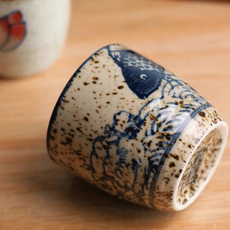 50ml Japanese-style Ceramic Antique White Wine Cup Sake Set Home Retro Coffee Cup Wine Pot Shochu Classical Cup
