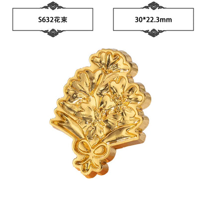 Plant Wax Stamp Seal Wax Print Thick Copper Head Carved Sealing Tool Holiday Party Invitation Letter Wedding Decorative