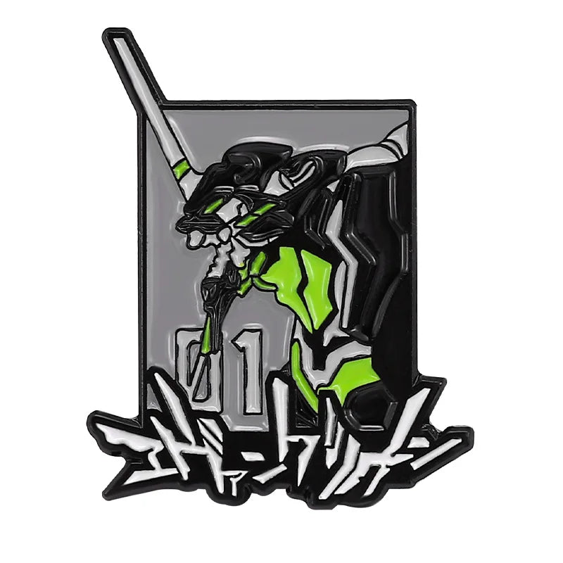 Neon Genesis Evangelion EVA 01 02 Enamel Pins Collect Nerv The Mecha Battle Logo Cartoon Brooch Backpack Collar Lapel Badges 