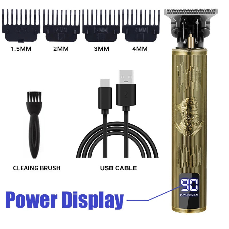 Vintage Hair Clipper USB Charging Hair Cutting Machine Electric Hair Trimmer Portable Shaver Professional Barber Boyfriend Gi