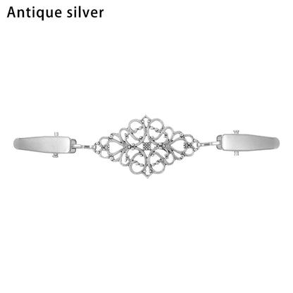 Women Carved Flower Cardigan Sweater Blouse Shawl Clips Shirt Collar Shawl Brooch Retro Duck Clip Clasps Charm Accessories Gi