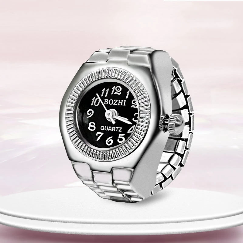 Ring Watch New Creative Alloy Shell Finger Circular Dial Couple Men And Women