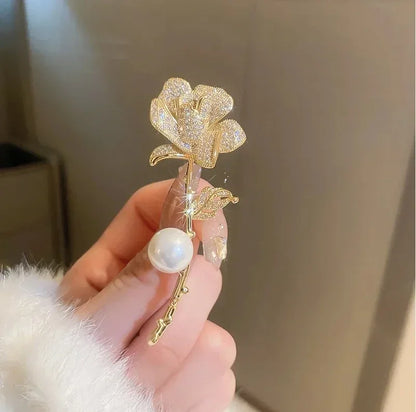 Small Cute Little Girl In Black Dress Nurse Brooches Rhinestone Crystal Brooch Pin Drop Oil Corsage Clothing Coat Jewelry - X