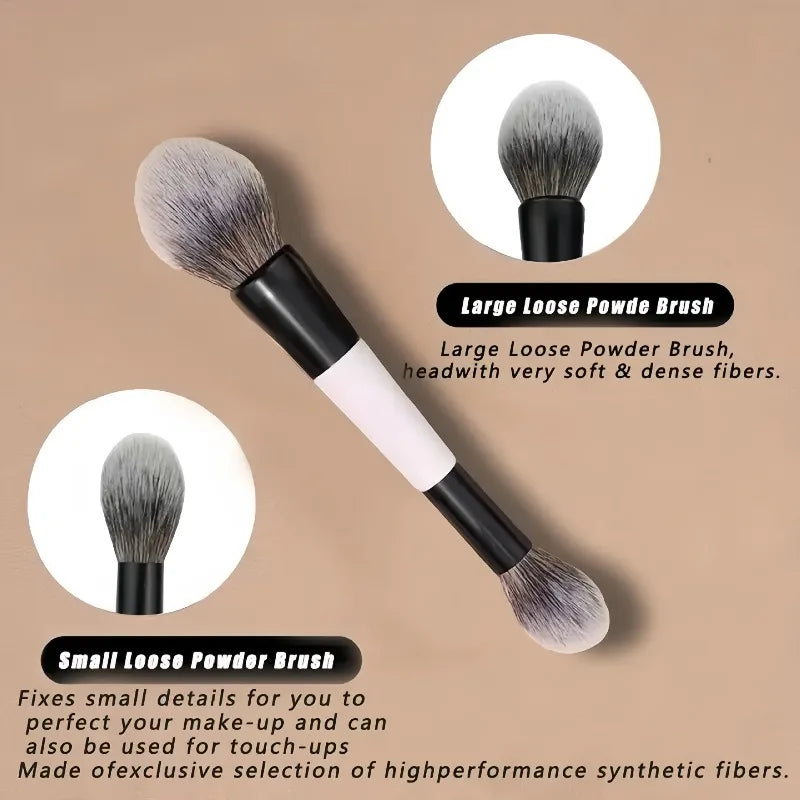 Double Head Makeup Brushes 2 In 1 Flat Angled Foundation Concealer Contour for Blending Loose Powder Liquid Cream Cosmetic To