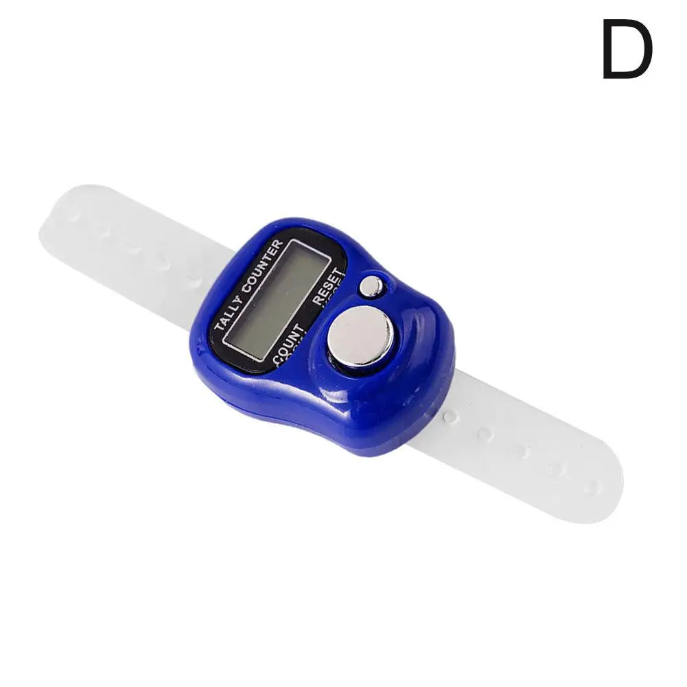Mini Electronic Finger Counter Hand Tally Clicker Counter Ring Digital Counters Knitting Row Counter New - D