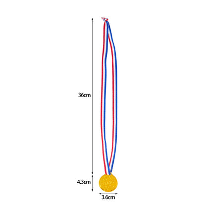 10Pcs Plastic Gold Winners Medals Trophy Children Game Sports Prize Awards Toys For Kids Birthday Party Favors Pinata Fillers
