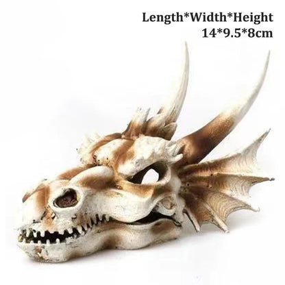 Dinosaur Skull Model Velociraptor Fossil Resin Skull Lifelike Dinosaur Skeleton Statue Figurine Aquarium Decorations Accessor