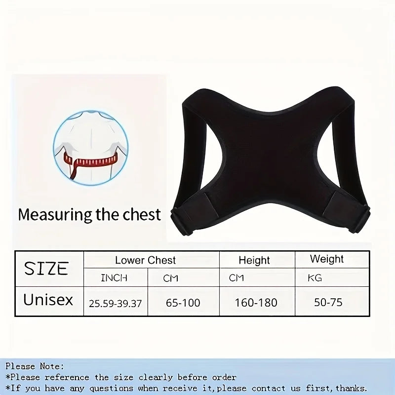Adjustable Posture Corrector Back Support Belt- Breathable, Non-Slip, Ergonomic Support for Improved Posture, Suitable for Si