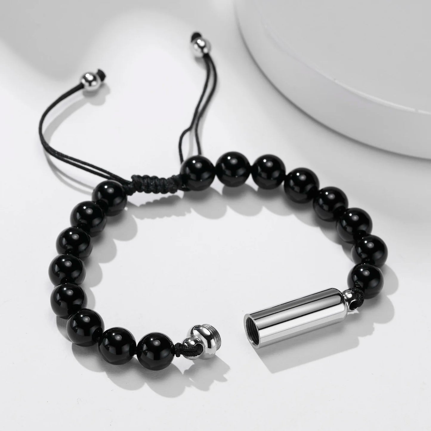 Cremation Urn Bracelets For Men,adjustable Tiger Eye Beads Chain Wristband Pet Family Papa Ashes Holder Stainless Steel Jewel