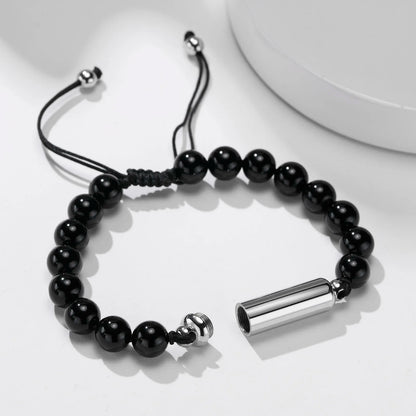 Cremation Urn Bracelets For Men,adjustable Tiger Eye Beads Chain Wristband Pet Family Papa Ashes Holder Stainless Steel Jewel