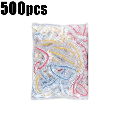 500/100Pcs Colorful Disposable Food Cover Lid Elastic Wrap Fresh Film Bag Disposable Cling Cover Bowl Cover Kitchen Storage B