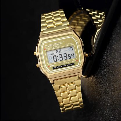 Luxury LED Digital Watch for Men Stainless Steel Men's Electronic Wristwatch Simple Business Gold Sliver Mens Watch Reloj Hom
