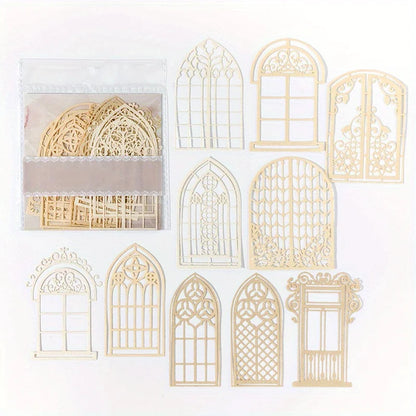 10 pcs Vintage Lace Hollow Material Paper Butterfly Craft Paper Junk Journal Planner Decorative DIY Scrapbooking Material Pac