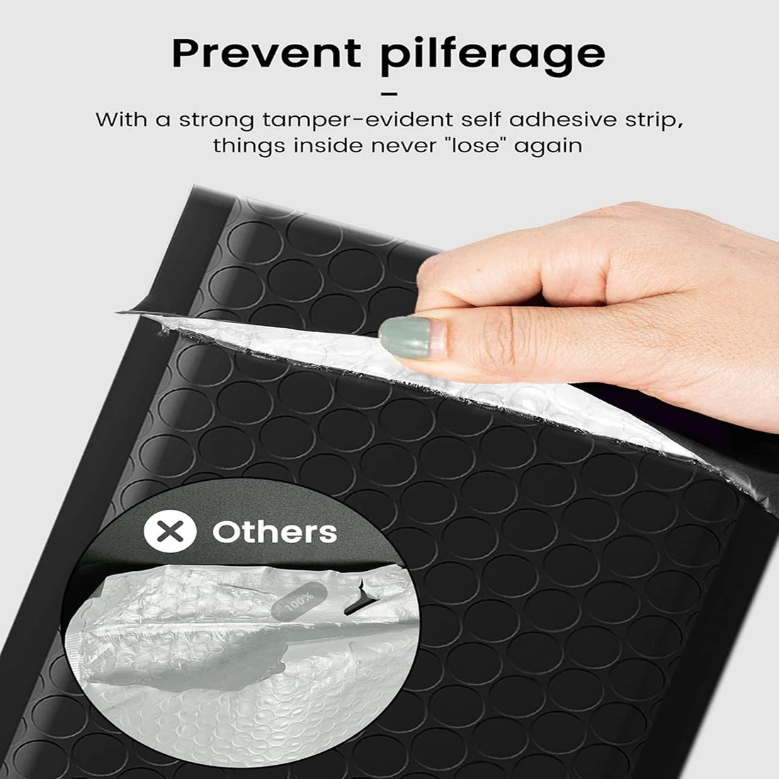 50Pcs Bubble Mailers Bubble Padded Mailing Envelopes Mailer Poly for Packaging Self Seal Shipping Bags Black Bubble Padding