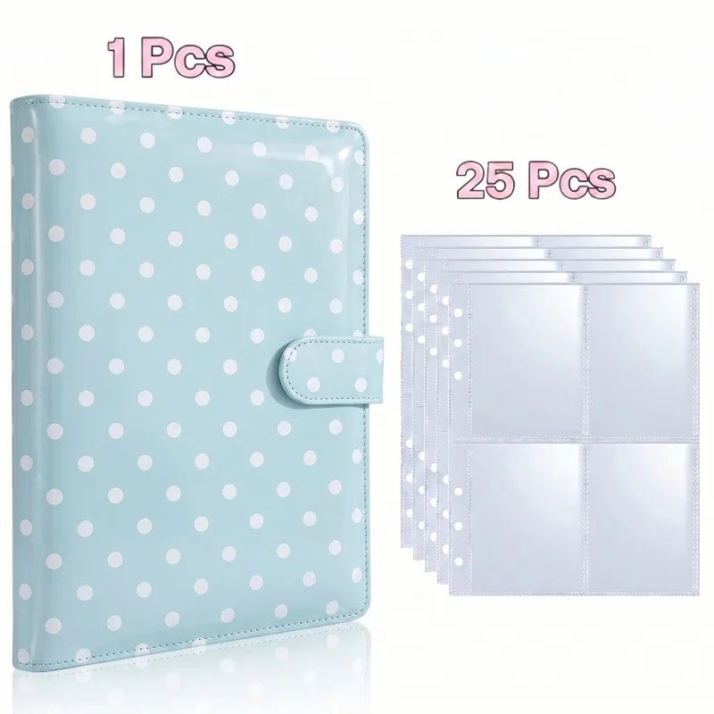 25pcs Page(4 Grids) Photo Card A5-Binder Kpop Photo Albums Idol Cards Loose-leaf Collect Book Binder Photocard Holder - Blue-