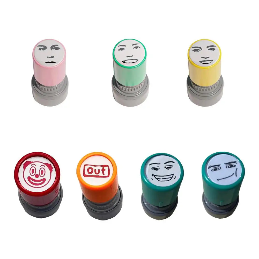New Prank Trick Engraved Funny Seal Stamp Self-Inking Printing Kids Stamp Creative Novetly Face Memes Seal Clear Stamps