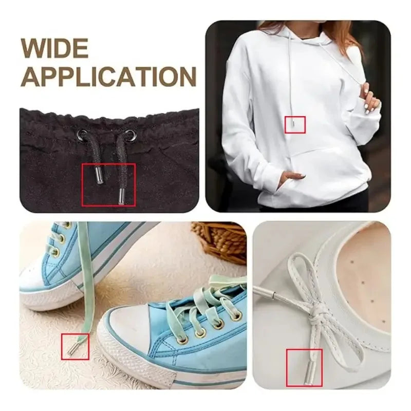 10pcs Heavy Duty Cord Locks Adjustable Metal Clips Secure Fastening for Shoelaces Bags Hoodies DIY Crafts Organizing Cables