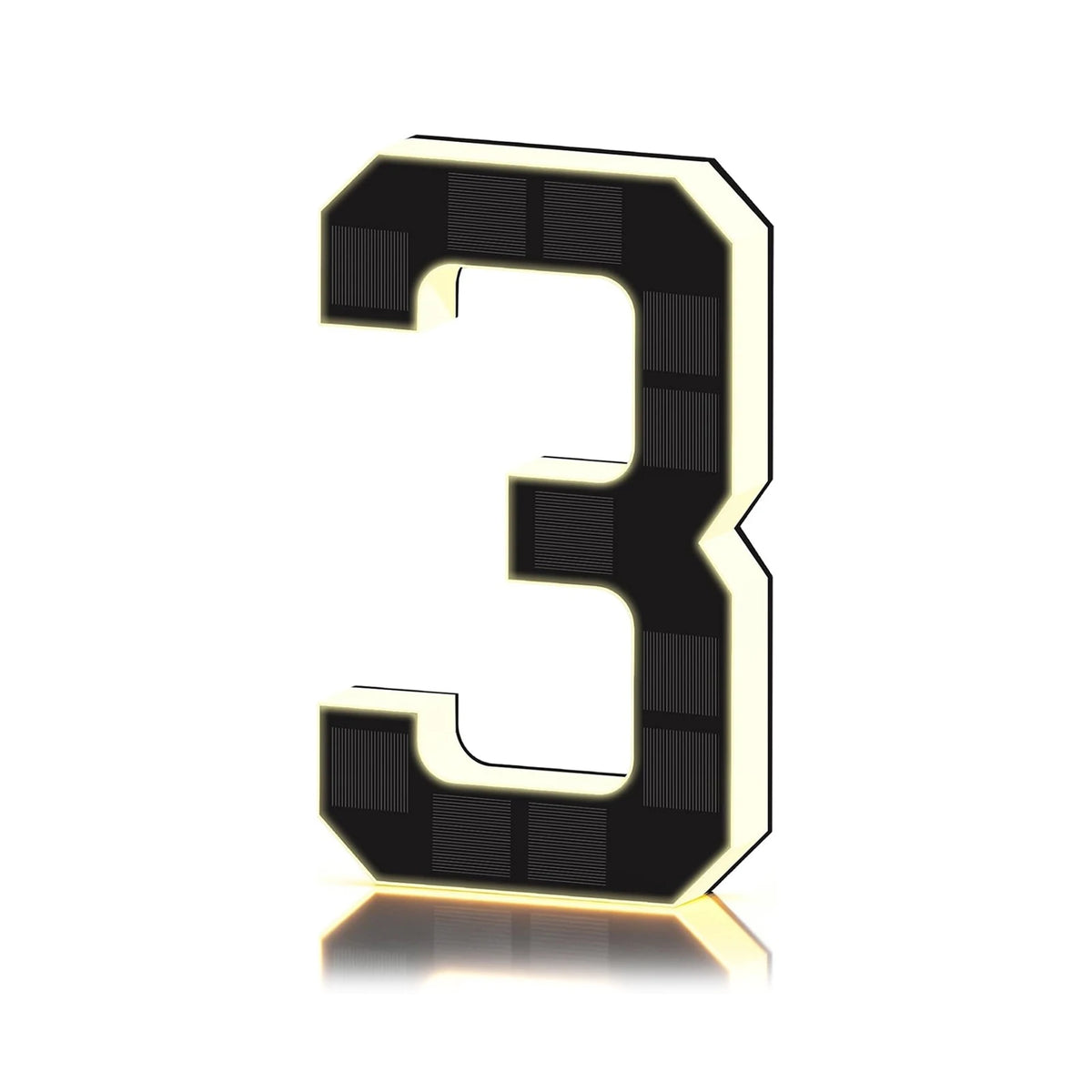 Personalized Solar Powered Address Number Waterproof Modern Address Number for Outside House Light Up Courtyard Hotel Bar - 3