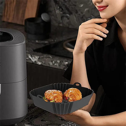 1pcs Air Fryer Silicone Liners Square Airfryer Liners Reusable Air Fryer Accessories Replacement for Parchment Airfryer Liner