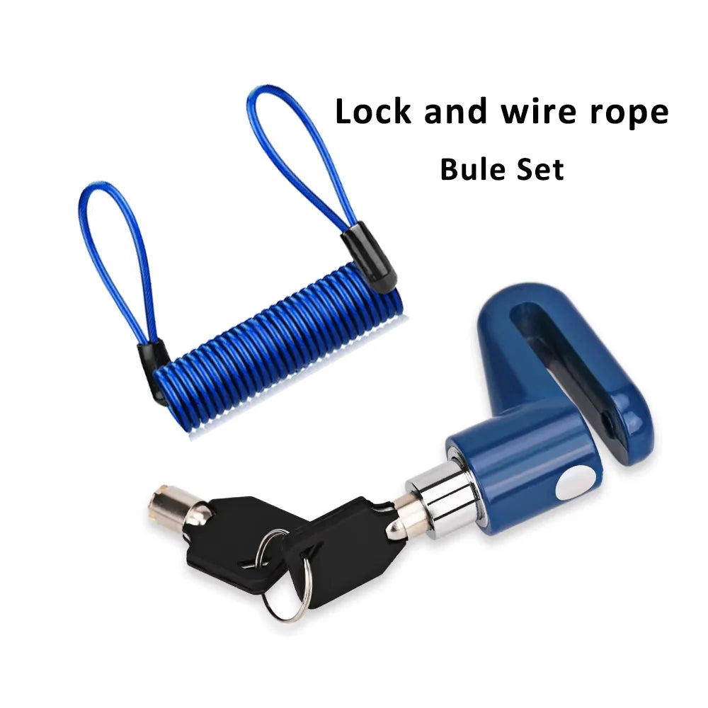 Disc Brakes Lock with Steel Wire Universal Motorcycle Safety Lock Kit with Steel Wire Rope for Scooter Motorcycle Bicycle - B