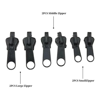 6/12pcs Instant Zipper Universal Instant Fix Repair Kit Replacement Zip Slider Teeth Multifunctional Clothing Replacement Zip