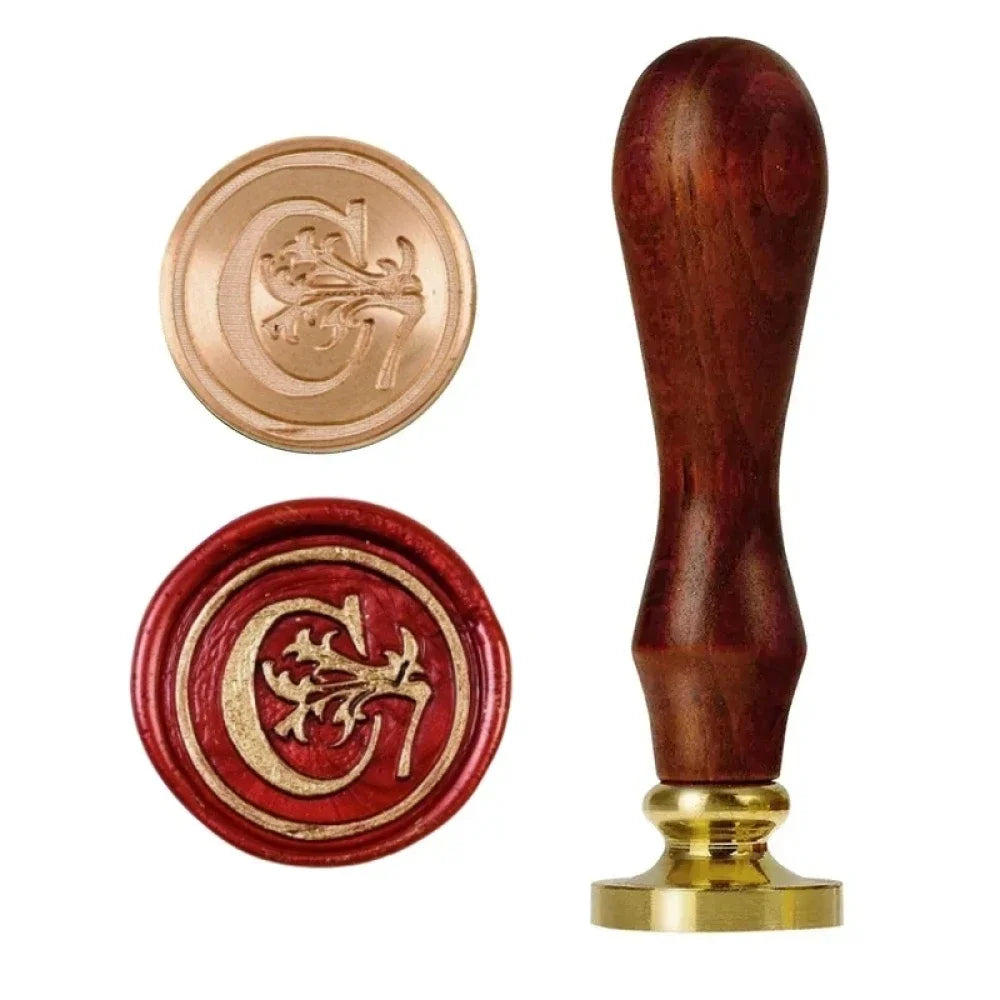 1set 26 Letter A-Z Wax Seal Stamp with wooden handle, Wax Seal Paint Copper Head for Envelope Gift Invitation Card Sticker - 