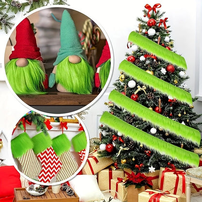 Faux Fur Fabric Christmas Fluffy Fuzzy Plush Patch Sewing Fur Cuts for DIY Gnome Doll Beard Craft Shaggy Winter Costume Mater