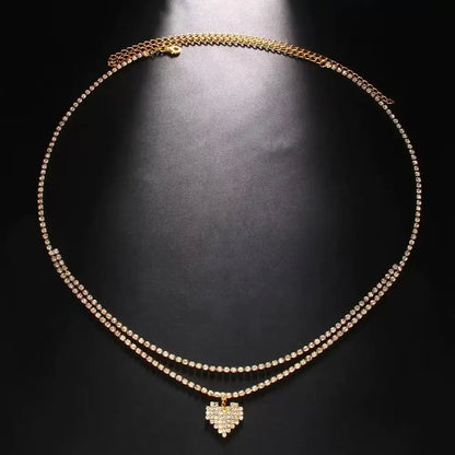 Luxury Rhinestone Double Chain Water Drop Waist Chains Body Jewelry for Women Crystal Body Belly Chain Body Decoration Access