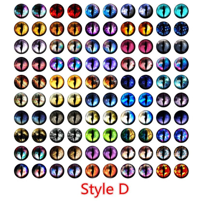 100pcs/50pairs Dragon Eyes Cat Eye Toys Glass Cabochons Dome 6mm 8mm 10mm 12mm Handmade DIY Jewelry Making Accessories Findin