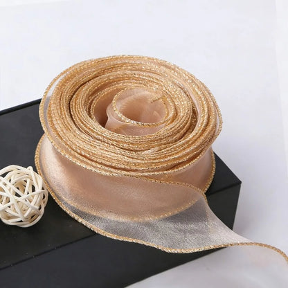 1PC 10 Yards Fishtail Yarn Ribbons 2.5cm Wave Edge Pleated Gifts Packaging Material Gift Wrapping Bouquets Chiffon Ribbon - 4