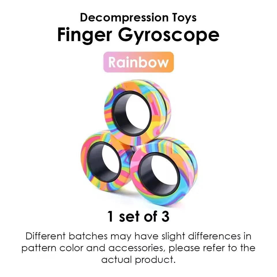3Pcs Magnetic Rings Fidget Toy Set Adult Fidget Magnets Spinner Rings Fidget Pack Great Gift for Adults