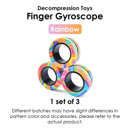 3Pcs Magnetic Rings Fidget Toy Set Adult Fidget Magnets Spinner Rings Fidget Pack Great Gift for Adults
