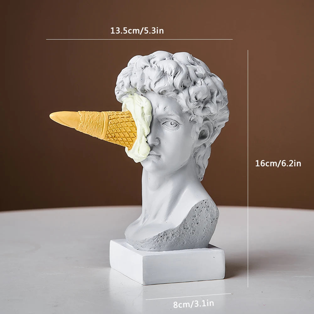 Modern Nordic Figure Ornament Ice Cream David Figurine Home Decor Sculpture Office Bookshelf Desktop Art Decoration David Sta