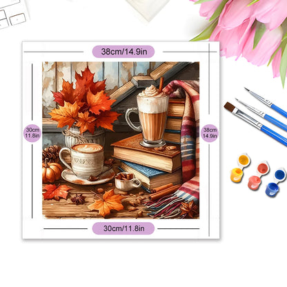 Evershine Drawing By Numbers Set Landscape Digital Oil Painting Autumn Leaves No Frame Coloring Coffee Picture Home Decoratio