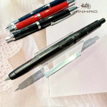 Jinhao 20 Press Retractable Fountain Pen EF/F Nib with Converter Resin Writing Gift Pen