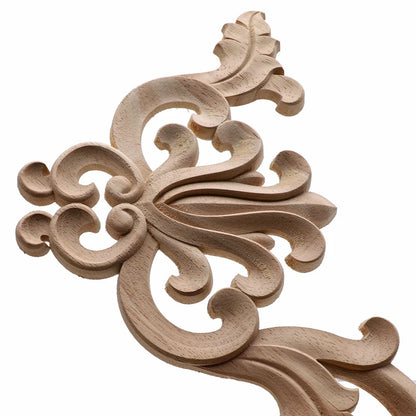 Wood Carved Corner Onlay Applique Frame Door Decorate Wall Doors Furniture Decorative Modern 20X10CM Figurines Wooden Miniatu