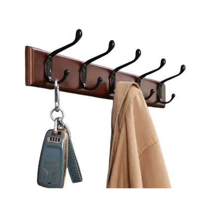 Wall Mounted Solid Wood Coat Rack with Hooks Hats Clothes Hanger Closet Organizer Perchero Furniture for Hallway Entrance Dec