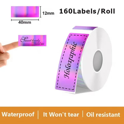 1Roll P12 P15 Thermal Label Sticker 12mm*40mm Tape Compatible Phomemo D30 Q30 Marklife P11 P50 L12 DELI Q2 Labeller